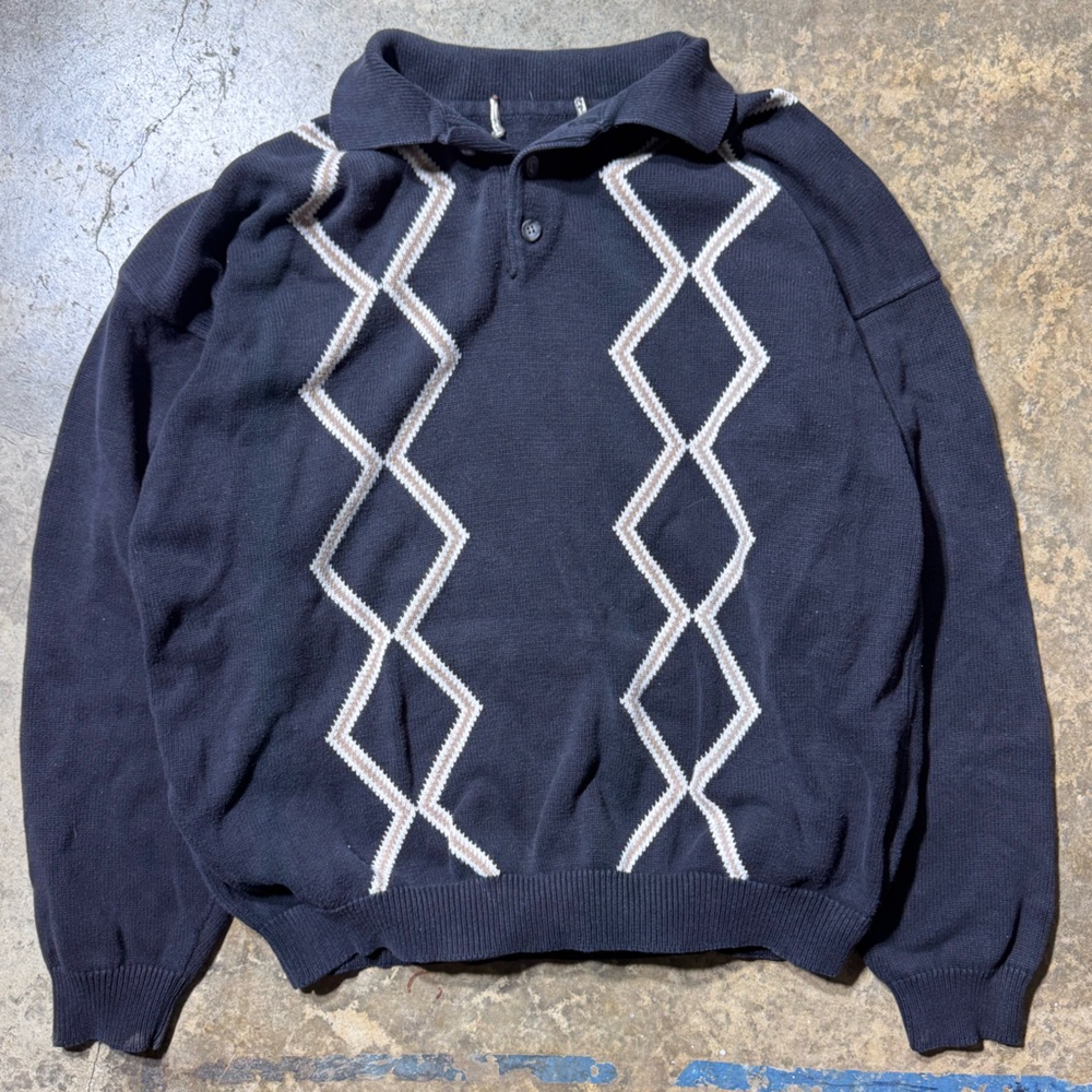 John Ashford 100% Cotton Golf Argyle Sweater